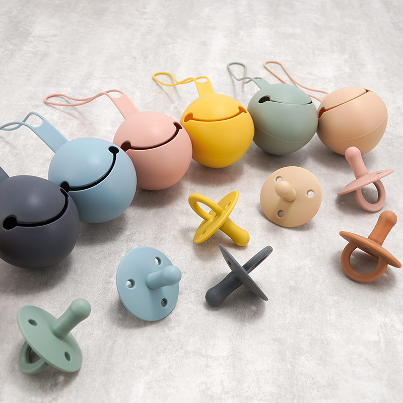 Baby Food Pacifier - 新生児用シリコン乳首,食品安全承認,パーソナライズされたおしゃぶりホルダー,子供用,ポータブルケース,ベビーアクセサリー,100%