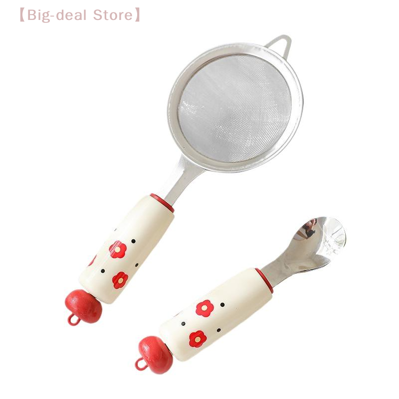 Baby Food Utensils - 【M】1個入り ドーパミンキッチン ベビーフードツール ステンレス製卵黄分離器 メッシュふるいフィルタースプーン 補助食品用具