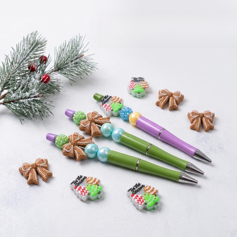 Baby Food Pacifier - 20個入りシリコンビーズ クリスマスフォーカスビーズ 食品グレードシリコン ベビー歯固め 新生児用おもちゃ DIYおしゃぶりチェーン