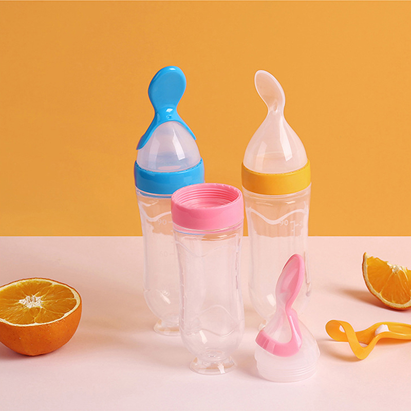 Baby Food Utensils - 絞る哺乳瓶シリコーン新生児トレーニング米シリアル食品スプーンサプリメントフィーダー安全な便利な食器子供のための