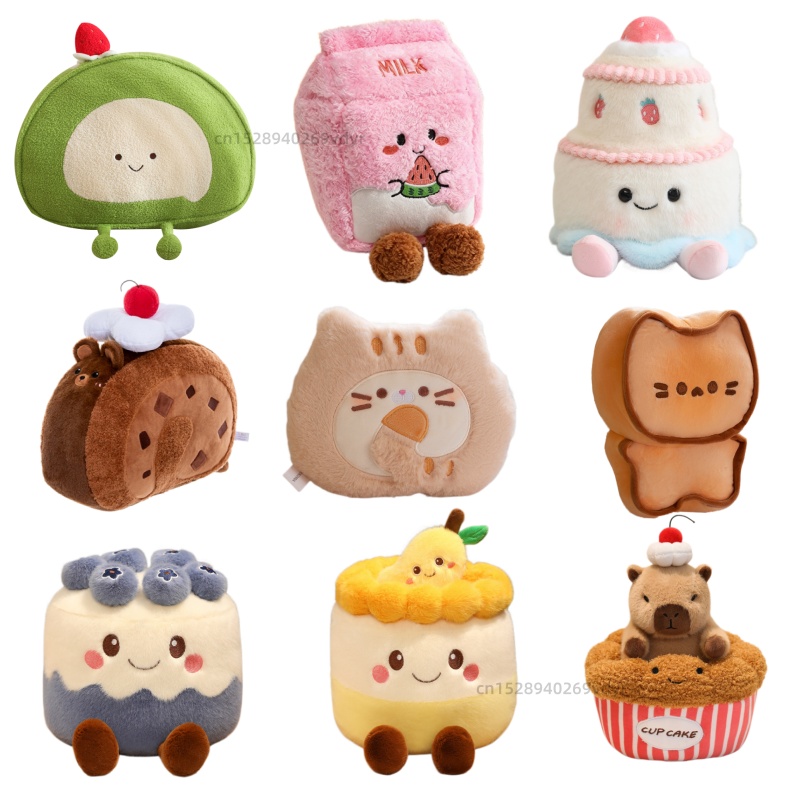 Baby Xmas Food - 新しい漫画ぬいぐるみ表現豊かな表情の食べ物パンクッキーシリーズ朝食人形楽しい装飾枕赤ちゃん快適人形クリスマスプレゼント
