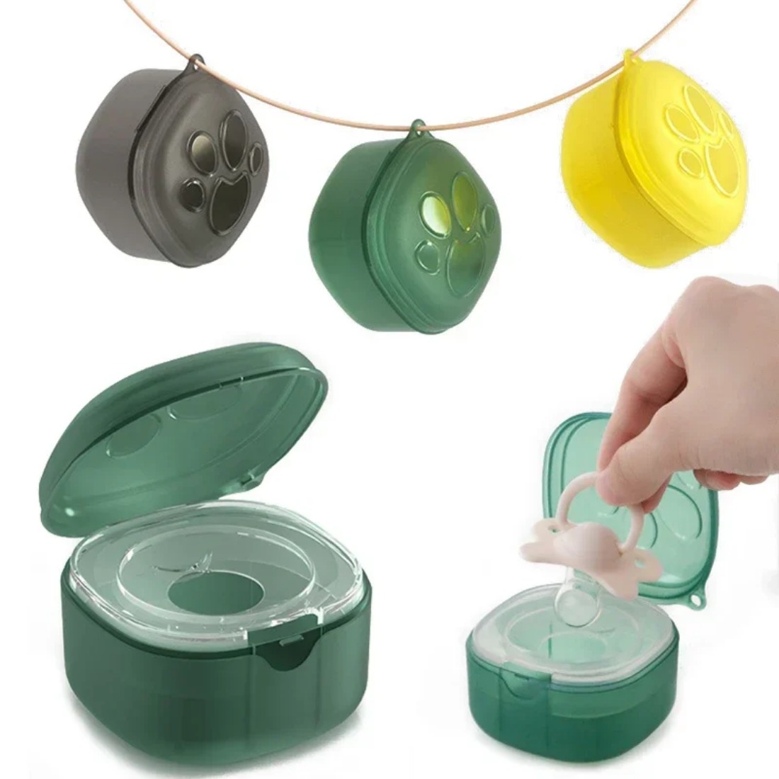 Baby Food Pacifier - 食品グレードのシリコーンおしゃぶりボックス赤ちゃん漫画おしゃぶりホルダー BPA フリー乳首収納ケース防塵おしゃぶりコンテナボックス