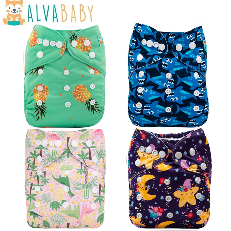 Pampers Diaper Premium Care - 赤ちゃんのためのalvaby-布のポケットおむつ、マイクロファイバーインサート付きのベビー用に環境にやさしい、3〜15kg、uピック、1個