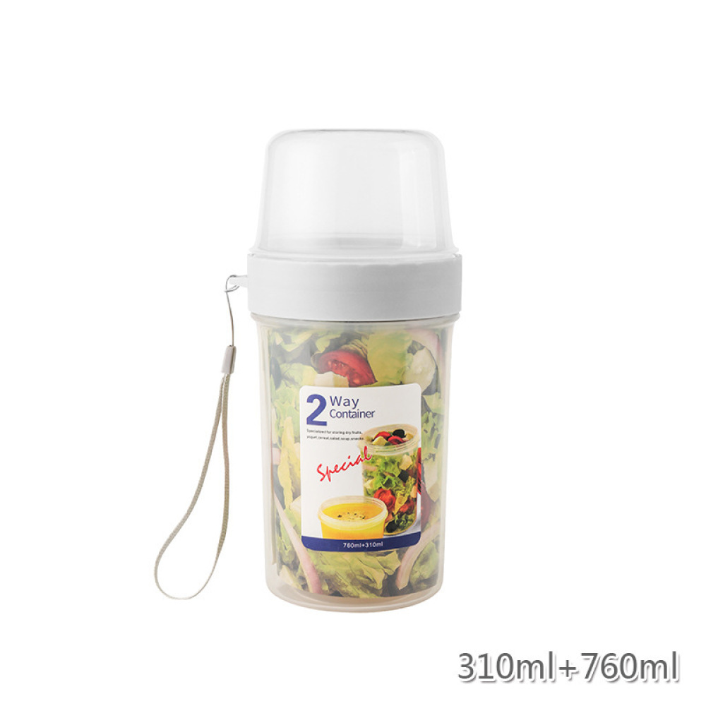 Baby Food Yogurt - 二重構造の漏れ防止フードケース、ベビーフード、ヨーグルト、サラダ、フルーツ、スナックの保存用ポータブル容器、学校や旅行のオーガナイザー