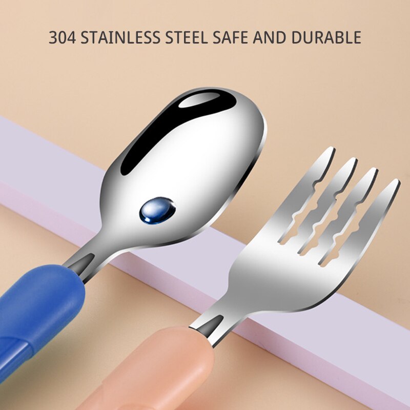 2PCS子供用食器304食品グレードのステンレス鋼のナイフと - Baby Food Utensils のレビューと価格