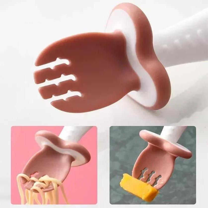 ベビースプーンフォークシリコーン子供用食器セット授乳ベビー食 - Baby Food Utensils のレビューと価格