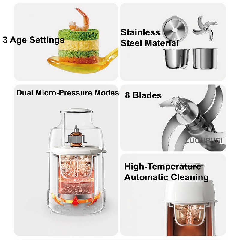 220V ベビーフードプロセッサー全鋼ベビーフードメーカー蒸 - Baby Food Blender のレビューと価格