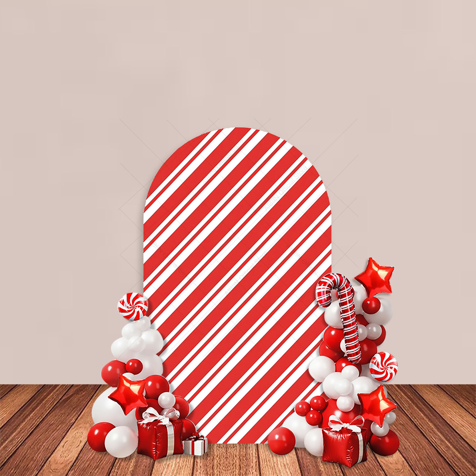メリークリスマスの背景アーチカバー、チェリーボウ、フルーツパ - Baby Xmas Food のレビューと価格