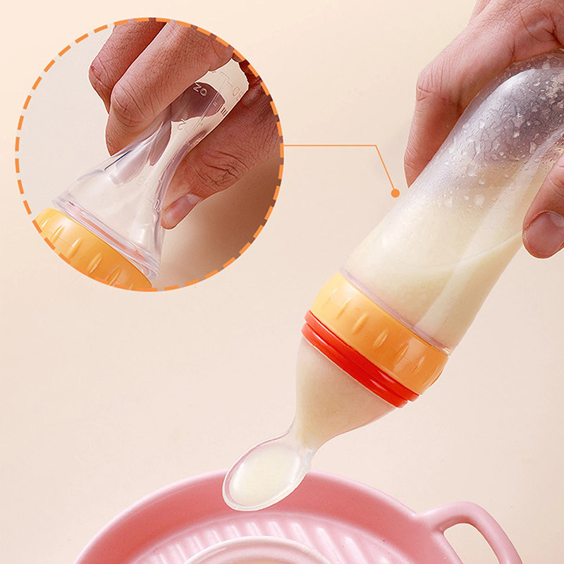 絞る哺乳瓶シリコーン新生児トレーニング米シリアル食品スプーン - Baby Food Utensils のレビューと価格