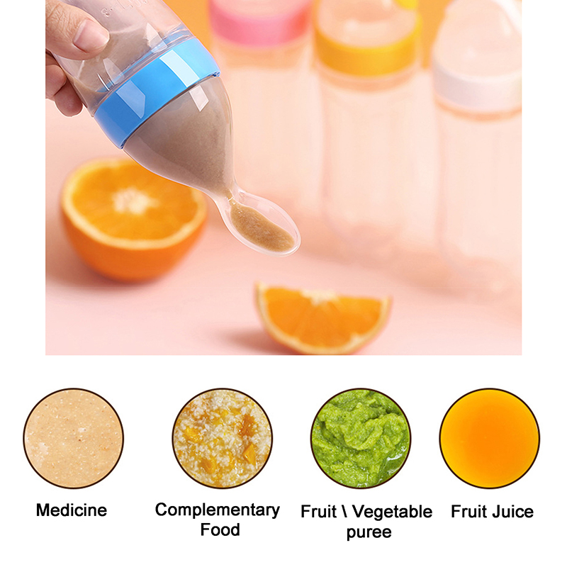 絞る哺乳瓶シリコーン新生児トレーニング米シリアル食品スプーン - Baby Food Utensils のレビューと価格