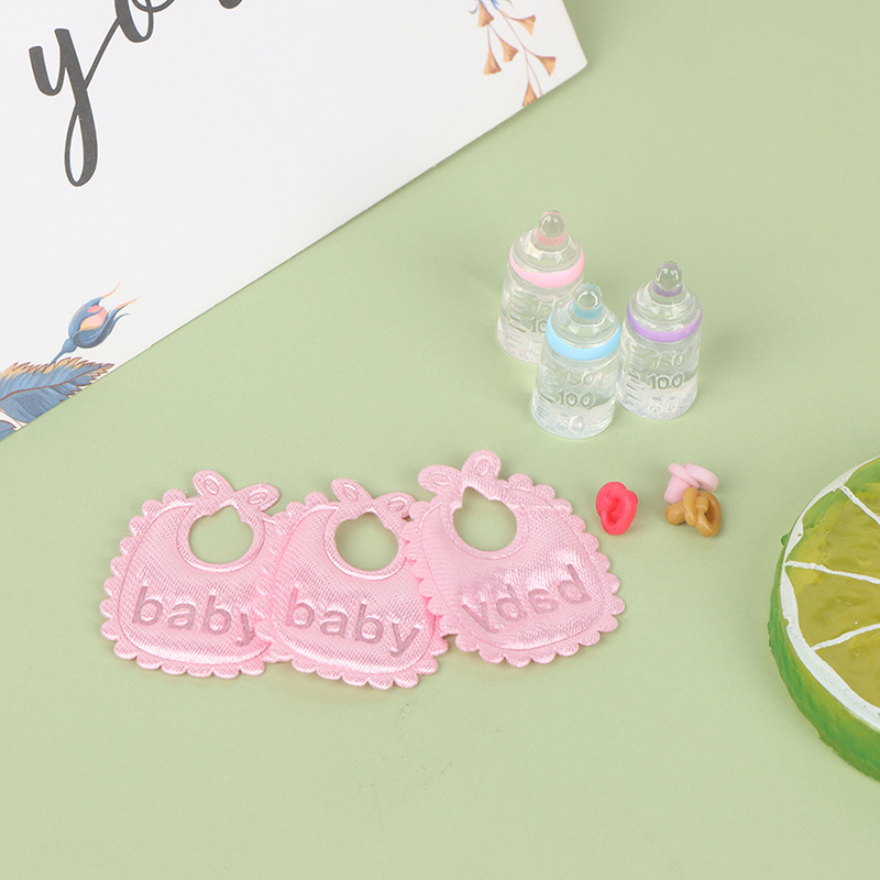 ミニチュア哺乳瓶とおしゃぶりよだれかけセット,ドールハウス, - Baby Food Pacifier のレビューと価格