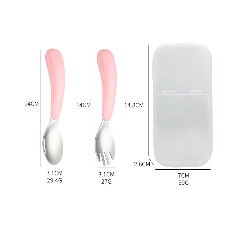 304 ステンレス鋼のスプーン、フォーク、箸、ポータブルケー - Baby Food Utensils のレビューと価格