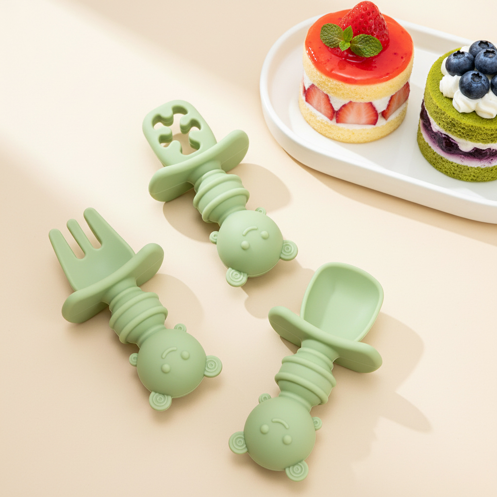 3個入りショートハンドルの蜂型スプーン＆フォークセット、初期 - Baby Food Utensils のレビューと価格